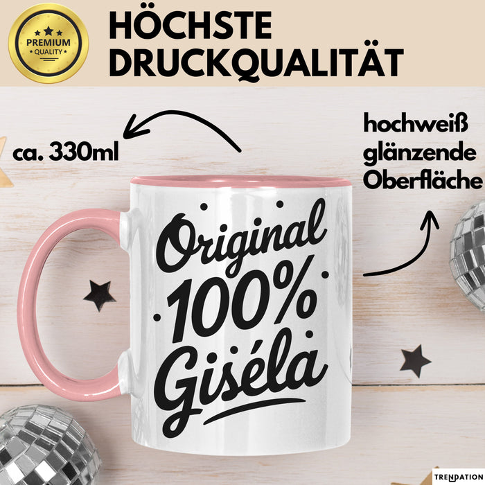 Gisela Tasse Geschenk Original 100% Gisela Geschenkidee Geburtstag Rosa Trendation