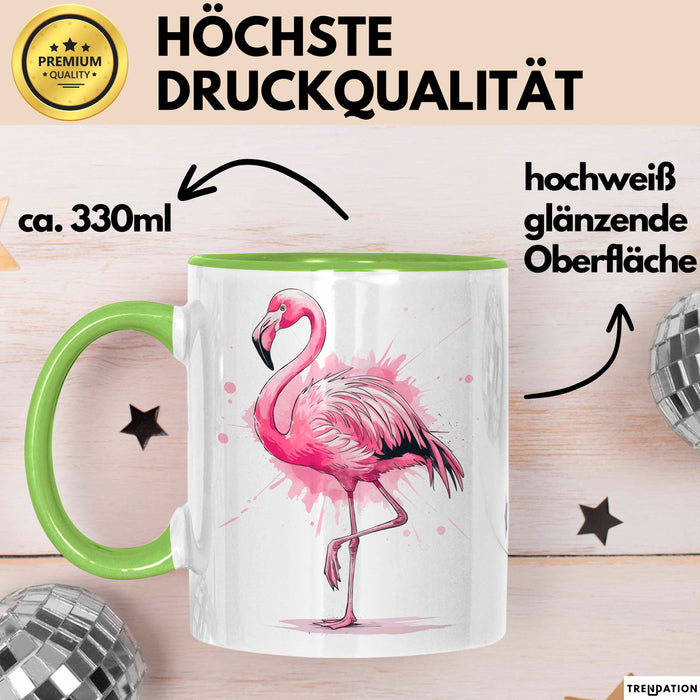 Flamingo Tier Tasse Geschenk Lustige Geschenkidee Spruch Grün Trendation