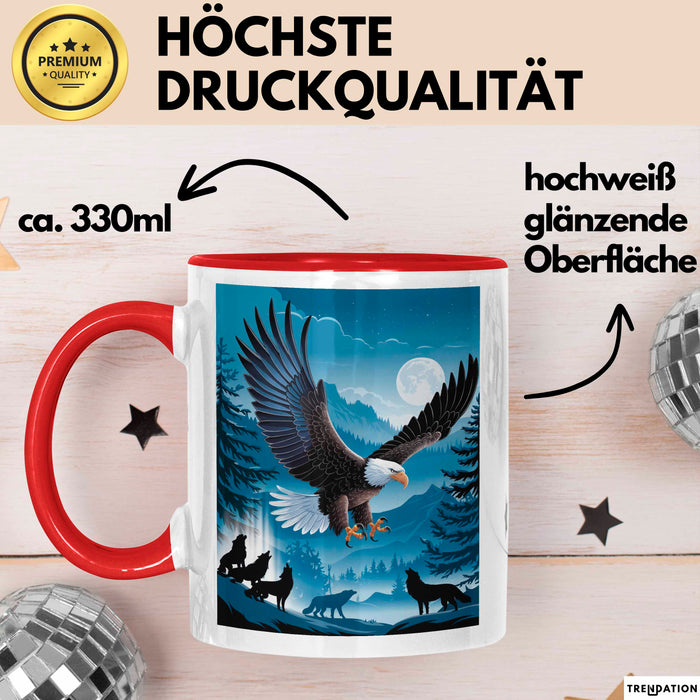 Adler Vogel Tasse Geschenk Lustige Geschenkidee Spruch Rot Trendation