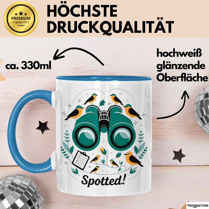 Vogelbeobachter Tasse Geschenk Lustige Geschenkidee Spruch Für Natur Entdecker Blau Trendation
