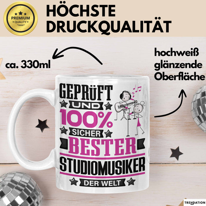 Studiomusiker Geschenk Lustiger Spruch für Studiomusiker Geschenkidee Bester Studiomusiker Der Welt Weiß Trendation