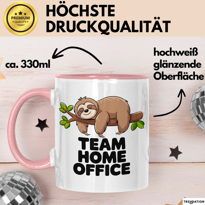 Bürokollege Faultier Tasse Geschenk Lustige Geschenkidee Team Home Office Rosa Trendation