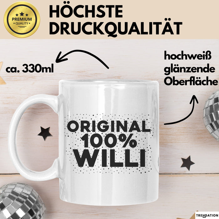 Willi Tasse Original 100% Willi Geschenk Weiß Trendation