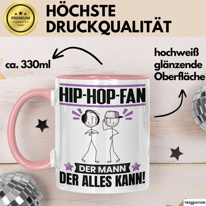 Hip-Hop-Fan Tasse Geschenk für Hip-Hop-Fan Der Mann Der Alles Kann Geschenkidee zum Geburtstag Rosa Trendation