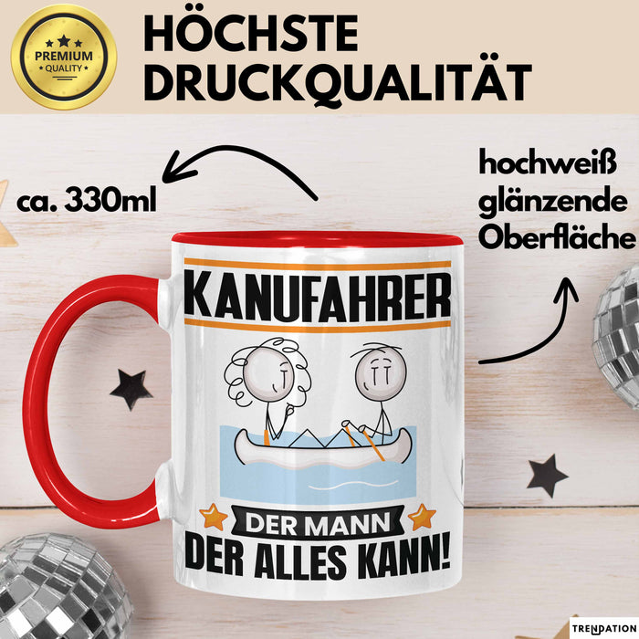 Kanufahrer Tasse Geschenk für Kanufahrer Der Mann Der Alles Kann Geschenkidee zum Geburtstag Rot Trendation