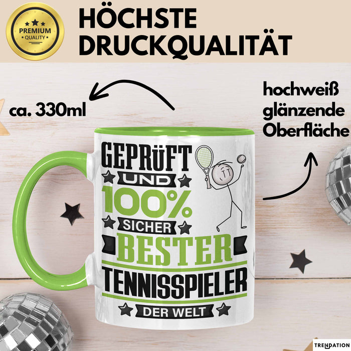 Tennisspieler Geschenk Lustiger Spruch für Tennisspieler Geschenkidee Bester Tennisspieler Der Welt Grün Trendation