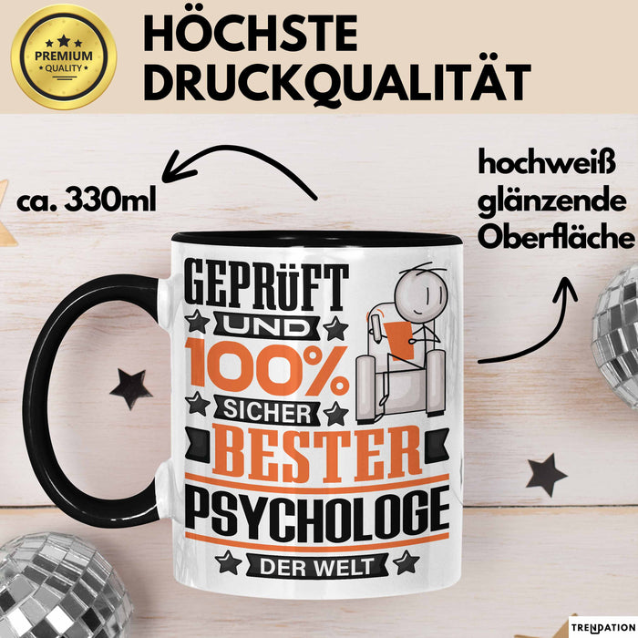Psychologe Geschenk Lustiger Spruch für Psychologe Geschenkidee Bester Psychologe Der Welt Schwarz Trendation
