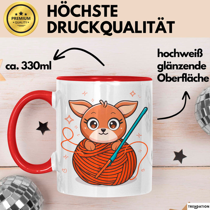 Häkel Fan Tasse Geschenk Lustige Geschenkidee Spruch Für Amigurumi Macher Rot Trendation