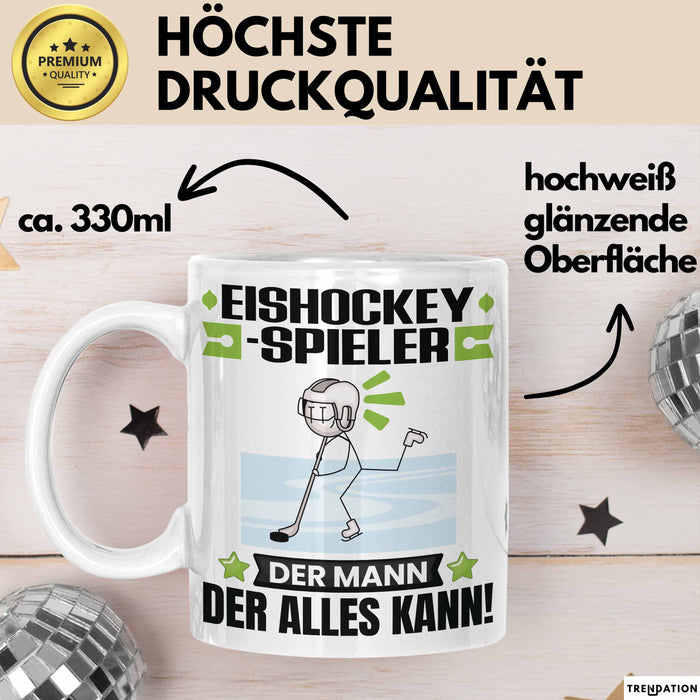 Eishockeyspieler Tasse Geschenk für Eishockeyspieler Der Mann Der Alles Kann Geschenkidee zum Geburtstag Weiß Trendation