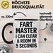Furz Tasse Geschenk Fart Master I Can Clear A Room Geschenkidee Lustig Schwarz Trendation
