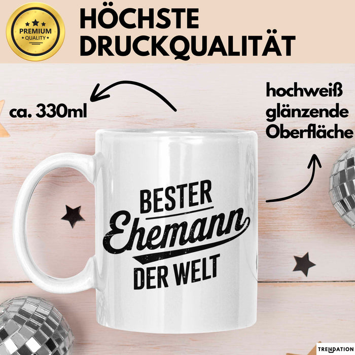 Guter Ehemann Verheiratete Männer Jungen Tasse Becher Geschenk Lustige Geschenkidee Spruch Bester Ehemann Der Welt Weiß Trendation