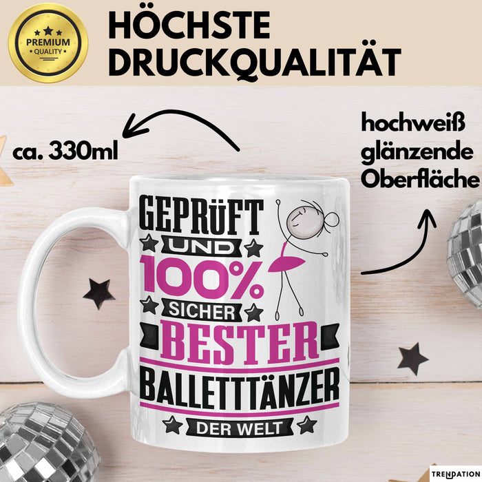 Balletttänzer Geschenk Lustiger Spruch für Balletttänzer Geschenkidee Bester Balletttänzer Der Welt Weiß Trendation