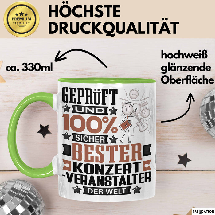 Konzertveranstalter Geschenk Lustiger Spruch für Konzertveranstalter Geschenkidee Bester Konzertveranstalter Der Welt Grün Trendation