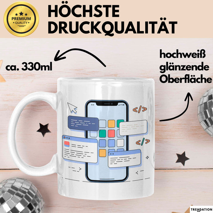 Mobile App Entwickler Tasse Geschenk Lustige Geschenkidee Spruch Für App Ersteller Weiß Trendation
