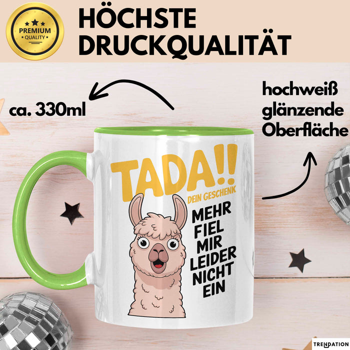 Sarkastisches Lama Tasse Geschenk Lustige Geschenkidee Spruch Dein Geschenk Mehr Fiel Mir Leider Nicht Ein Grün Trendation