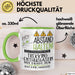 Trekking-Enthusiastin Tasse Geschenk Lustig Abstand Halten Hochleistungs-Trekking-Enthusiastin Mit Drang Zur Perfektion Bei Der Arbeit Grün Trendation