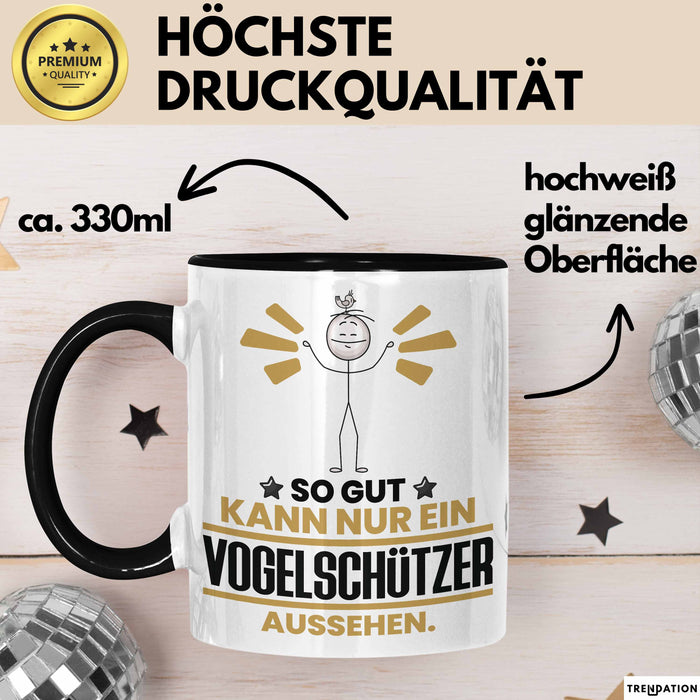 Vogelschützer Geschenk Tasse So Gut Kann Nur Ein Vogelschützer Aussehen Geschenkidee Kaffee-Becher Schwarz Trendation