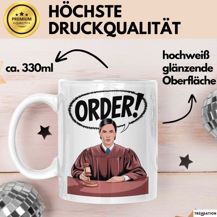Richter Tasse Geschenk Lustige Geschenkidee Spruch Für Justiz Führungskräfte Weiß Trendation