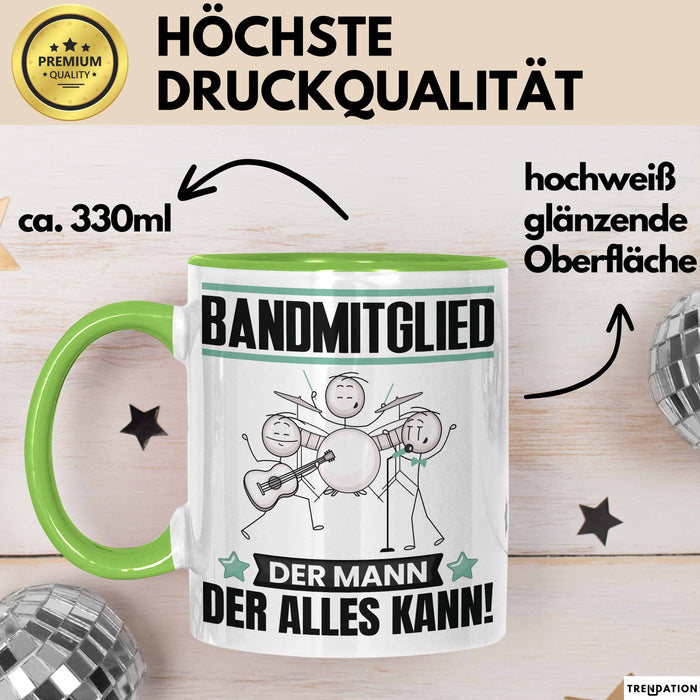 Bandmitglied Tasse Geschenk für Bandmitglied Der Mann Der Alles Kann Geschenkidee zum Geburtstag Grün Trendation
