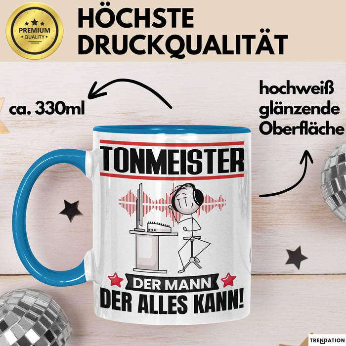 Tonmeister Tasse Geschenk für Tonmeister Der Mann Der Alles Kann Geschenkidee zum Geburtstag Blau Trendation