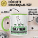 Gärtner Geschenk Tasse Ich Bin Gärtner Aber Sag Doch Einfach Superheld Lustige Geschenkdiee für Gärtner Kaffee-Becher Grün Trendation