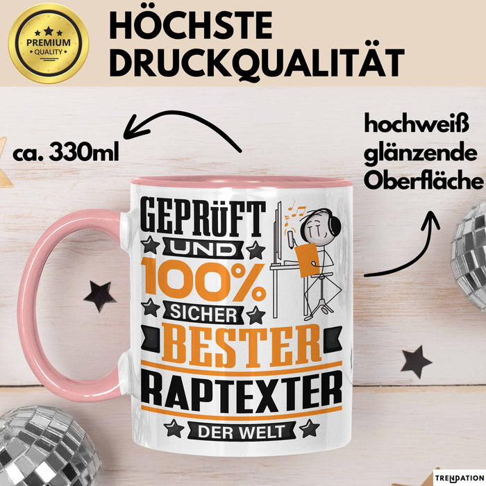 Raptexter Geschenk Lustiger Spruch für Raptexter Geschenkidee Bester Raptexter Der Welt Rosa Trendation