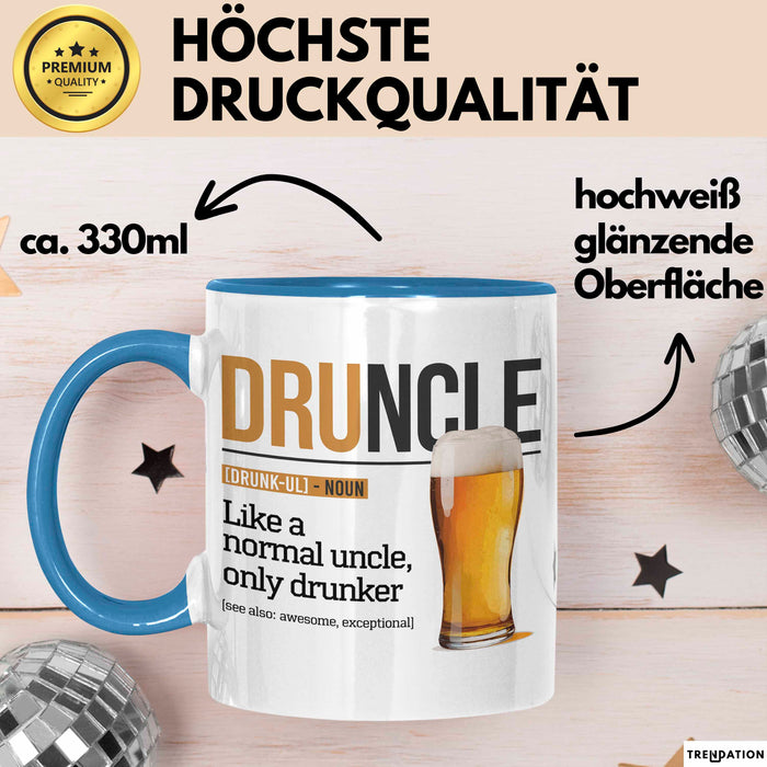 Onkel Sarkastisch Sarkasmus Tasse Geschenk Lustige Geschenkidee Spruch Druncle Definition Blau Trendation