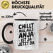 Anja Tasse Geschenk Chillt Mal Alle Anja Ist Ja Jetzt Da Geschenkidee Becher mit Name Schwarz Trendation