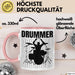Drummer Schlagzeug-Spieler Geschenk Tasse Geschenkidee Kaffee-Becher Schlagzeuger Rosa Trendation