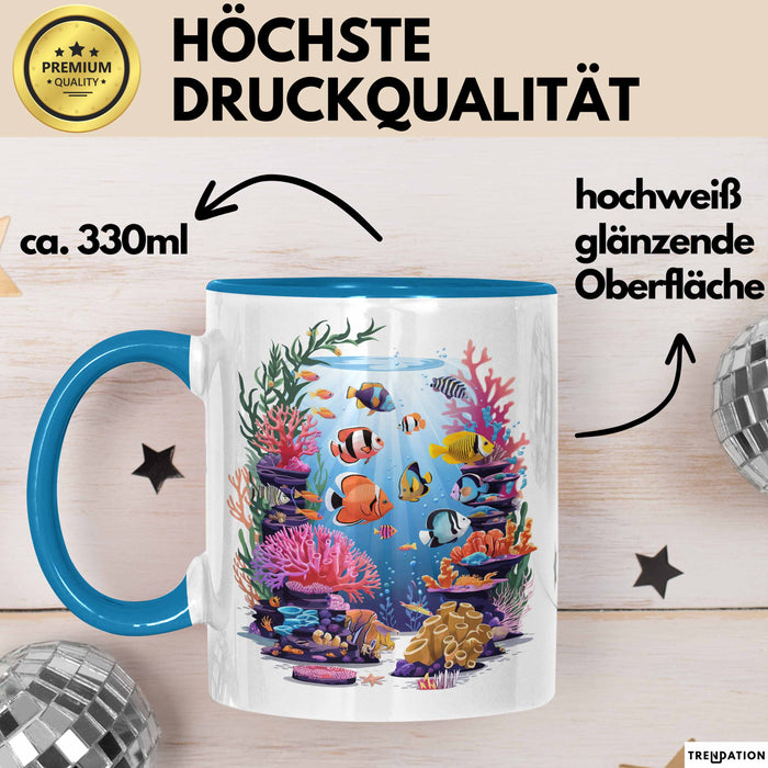 Aquarium Enthusiast Tasse Geschenkidee für Fischhalter Blau Trendation