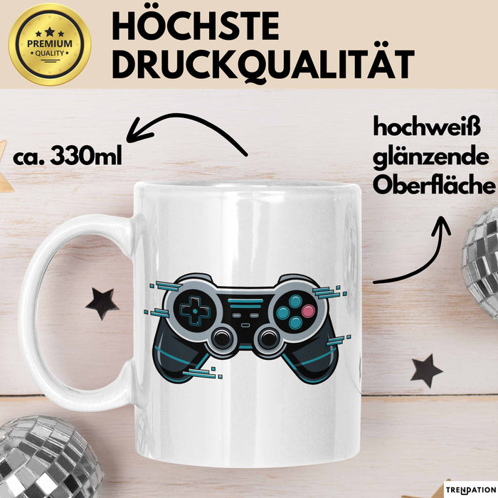 Gamer Tasse Geschenkidee für Videospiel Enthusiasten Weiß Trendation