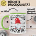Lustige Tasse Weihnachten Lieber Weihnachtsmann Die Waren Alle Unartig Kaffee-Becher Geschenkidee Wichteln Wichtelgeschenk Grün Trendation