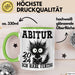 Abitur 2025 Ich Habe Fertig Geschenkidee Tasse Abi Bestanden Geschenk Prüfung Katze Kaffee-Becher Grün Trendation