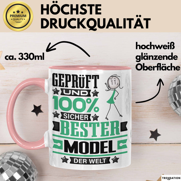 Model Geschenk Lustiger Spruch für Model Geschenkidee Bester Model Der Welt Rosa Trendation