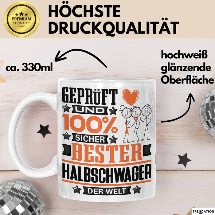 Halbschwager Geschenk Lustiger Spruch für Halbschwager Geschenkidee Bester Halbschwager Der Welt Weiß Trendation