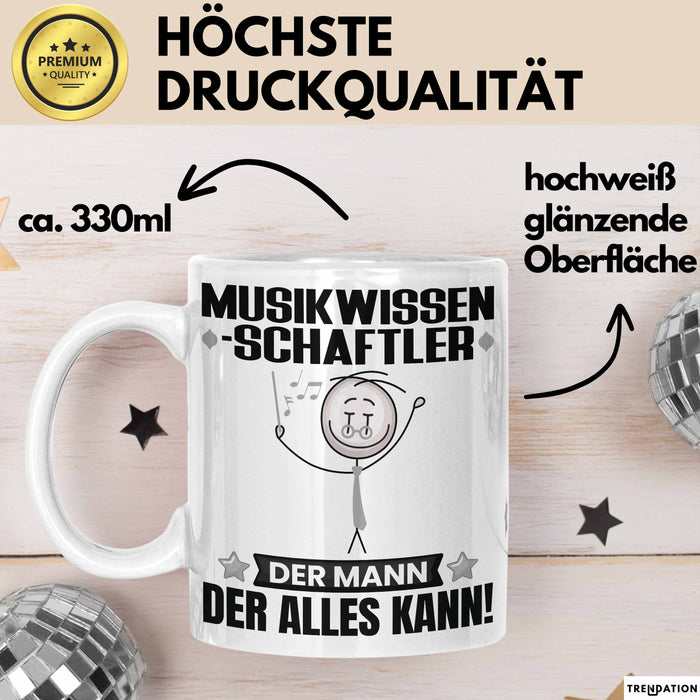 Musikwissenschaftler Tasse Geschenk für Musikwissenschaftler Der Mann Der Alles Kann Geschenkidee zum Geburtstag Weiß Trendation