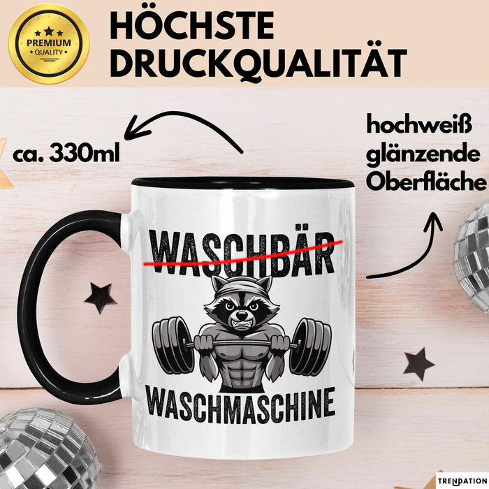 Waschbär Tierliebhaber Tasse Geschenk Lustige Geschenkidee Spruch Waschbär Waschmaschine Trendation