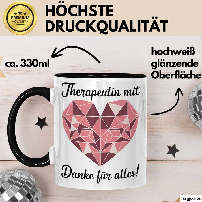 Physiotherapeut Physiotherapie Tasse Geschenk Lustige Geschenkidee Spruch Therapeutin Mit Herz Danke Für Alles Trendation