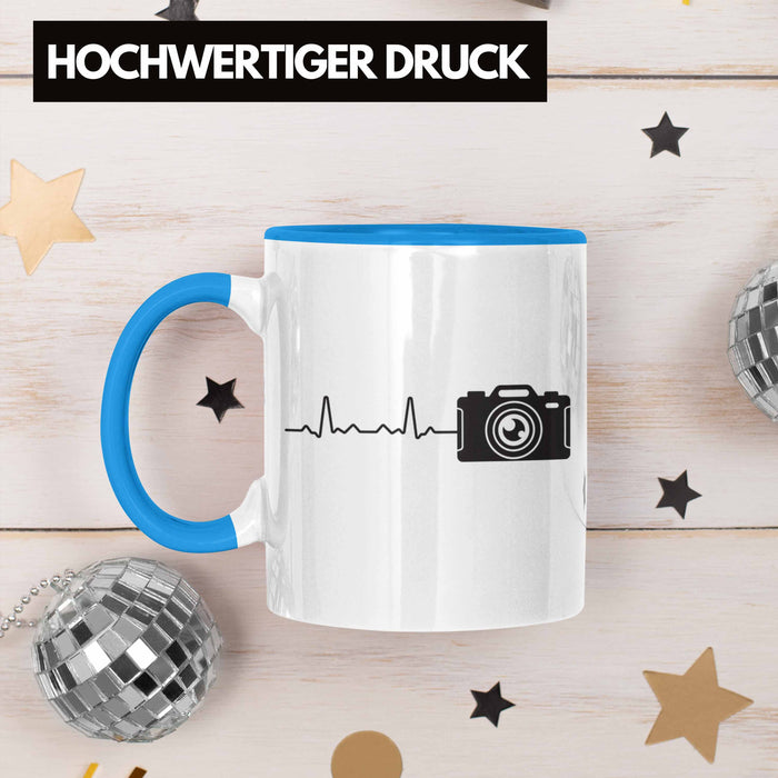 Trendation - Fotograf Tasse Zubehör Fotografie Geschenk Fotografieren Kaffeetasse Geschenkideen Lustiger Spruch Blau Trendation