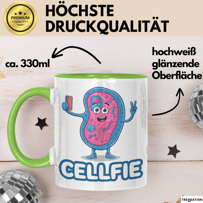 Biologe Tasse Geschenk Cellfie Wissenschaft Geschenkidee Grün Trendation