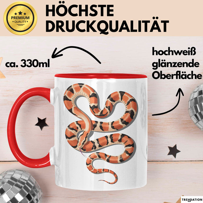 Reptil Schlange Tier Tasse Geschenk Lustige Geschenkidee Spruch Rot Trendation