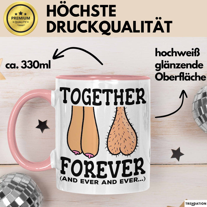 Ehemann Ehefrau Paare Jahrestag Tasse Geschenk Lustige Geschenkidee Spruch Für Immer Zusammen Rosa Trendation