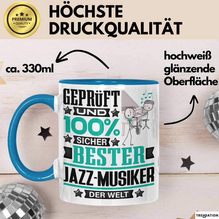 Jazz-Musiker Geschenk Lustiger Spruch für Jazz-Musiker Geschenkidee Bester Jazz-Musiker Der Welt Blau Trendation