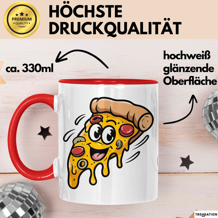 Pizzaliebhaber Tasse Geschenkidee für Pizza Slice Süchtige Rot Trendation