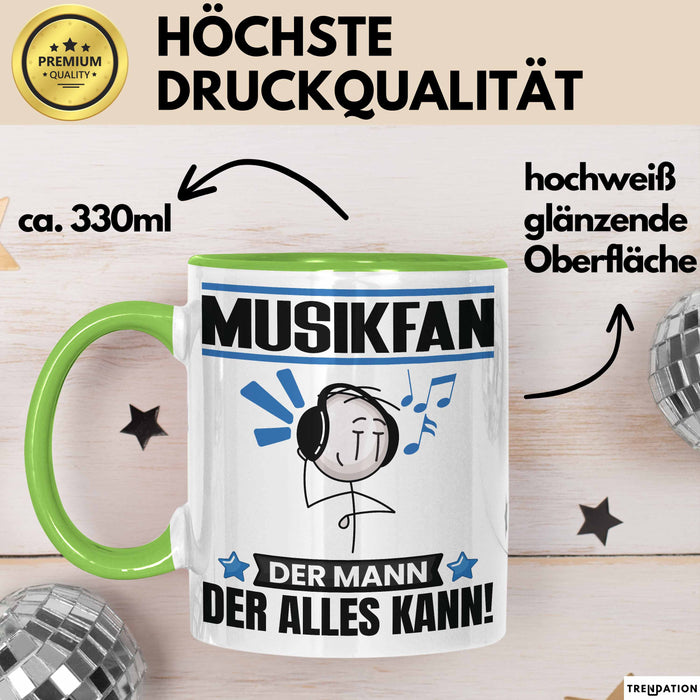 Musikfan Tasse Geschenk für Musikfan Der Mann Der Alles Kann Geschenkidee zum Geburtstag Grün Trendation