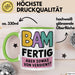 Schüler Abschluss Tasse Geschenk Lustige Geschenkidee Spruch Bam Fertig Grün Trendation