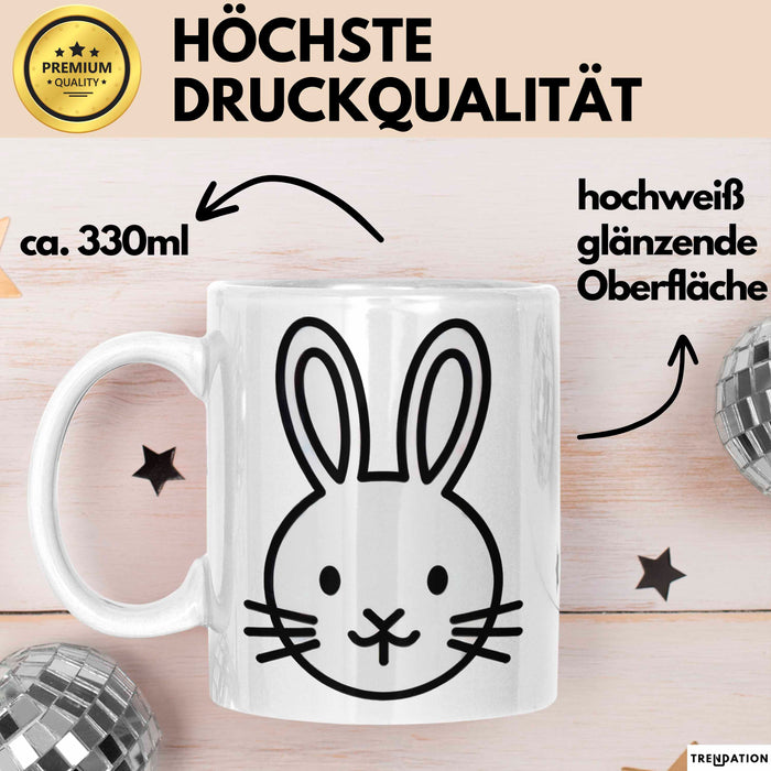Kaninchen Hase Tierliebhaber Tasse Geschenk Lustige Geschenkidee Spruch Weiß Trendation