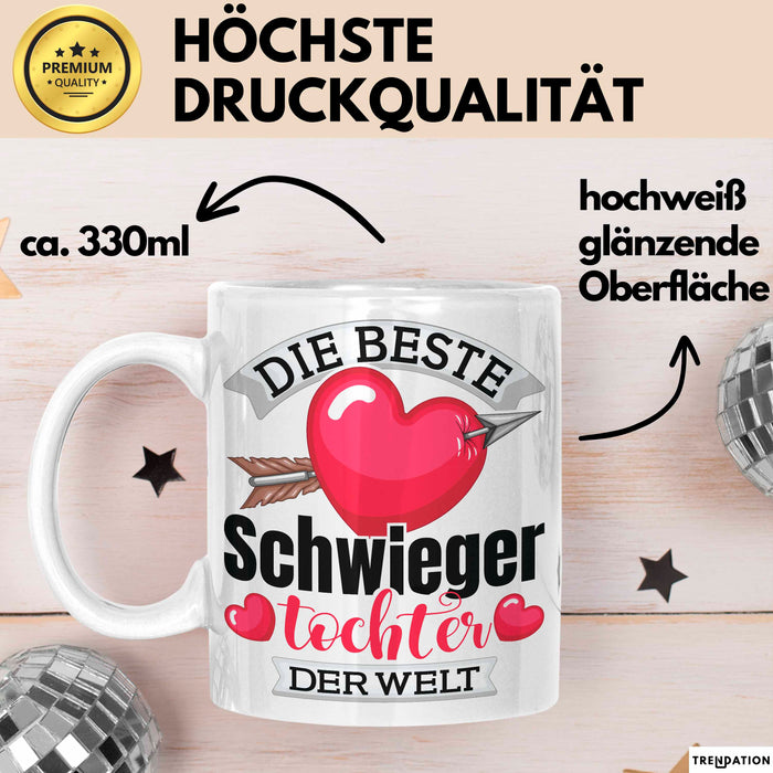 Schwiegertochter Tasse Geschenk Die Beste Schwiegertochter Der Welt Geschenkidee Becher Weiß Trendation