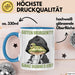 Sarkasmus Tasse Geschenk Lustiger Spruch Guten Morgen Ganz Dünnes Eis Frosch Becher Blau Trendation