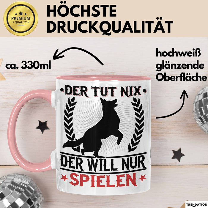Hund Tasse Geschenk Kaffee-Becher Hunde-Besitzer Geschenkidee Rosa Trendation